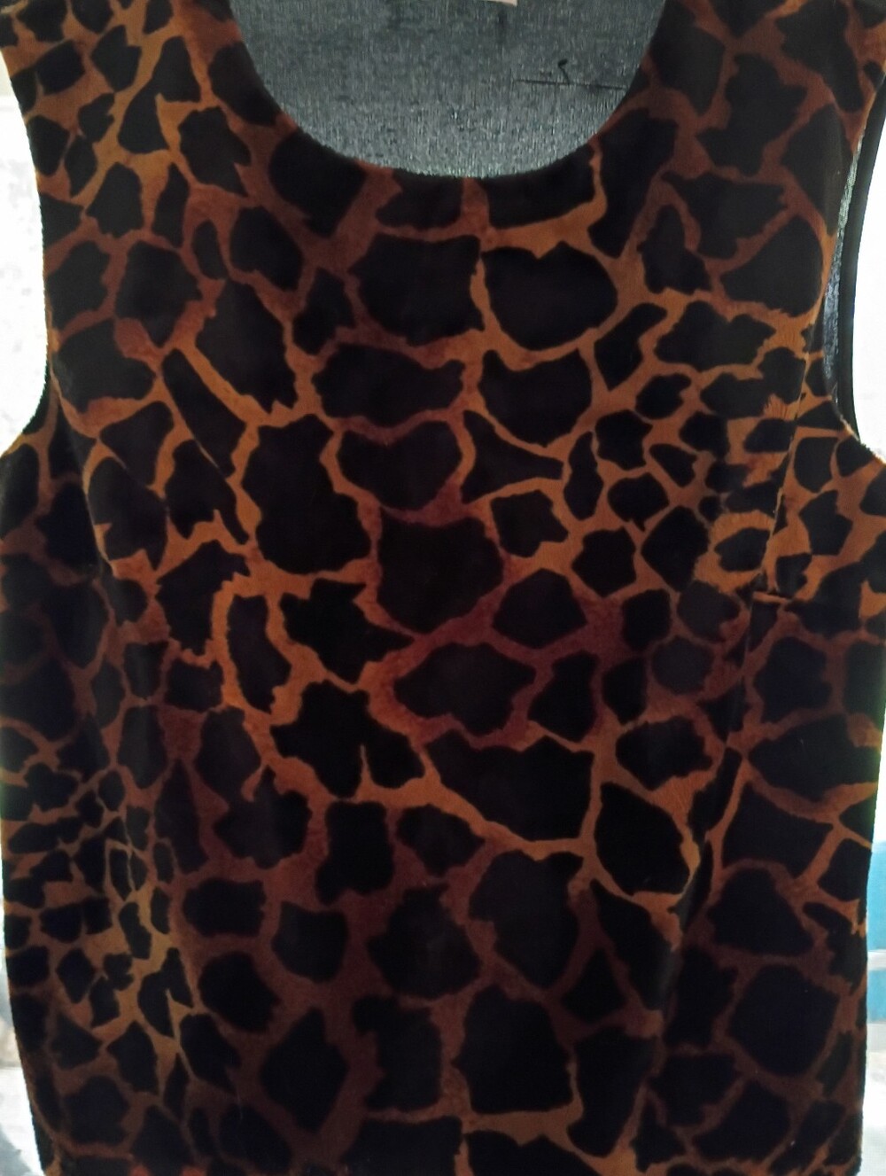 A. Byer Brown and Black Leopard Velvet Tank Top